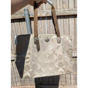 NEW Coach Getaway Signature Nylon Weekender Bag Light Khaki